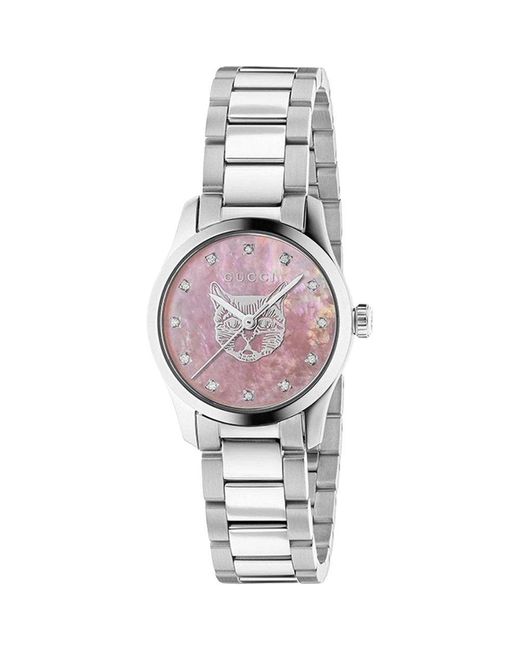 Gucci Metallic Ya1265025 G-Timeless Mother Of Pearl Dial Ladies Watch