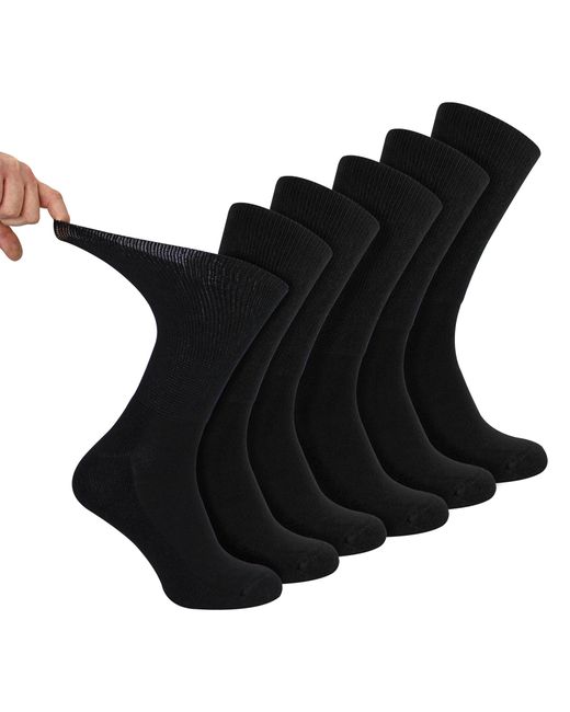 Dr.Socks Black 6 Pack Diabetic Sport Socks for men