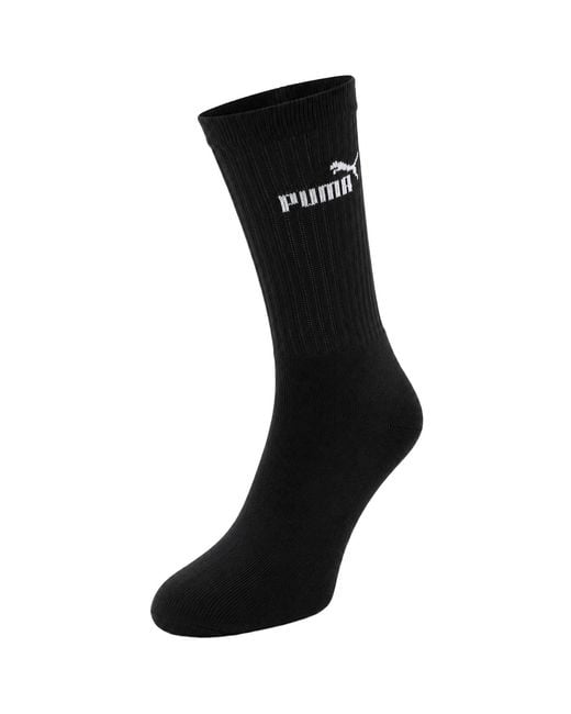 PUMA Black 3-Pack Elements Crew Socks for men
