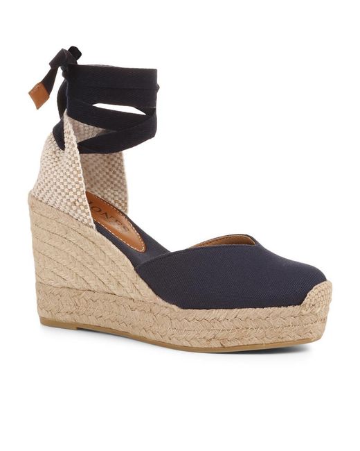 Jones Bootmaker Blue Alyssa Wedge Espadrille Sandals