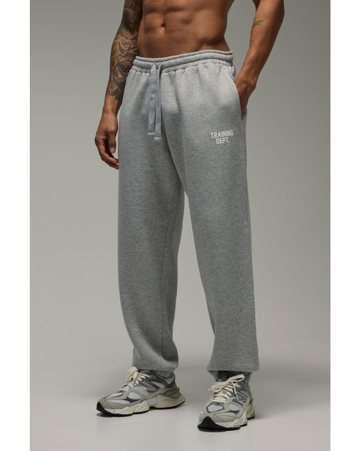 BoohooMAN Gray Training Dept Oversized Jogger for men