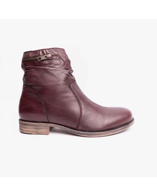 Dr Keller Purple Dana Ankle Boots Burgundy