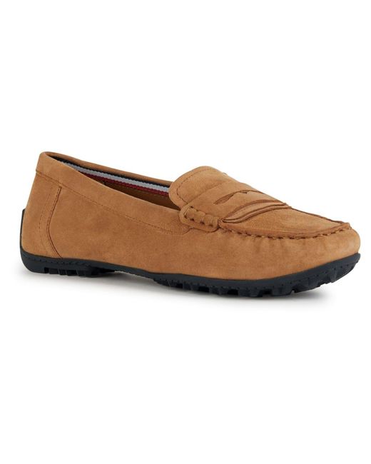 Geox Brown D Kosmopolis Suede Moccasins Shoes