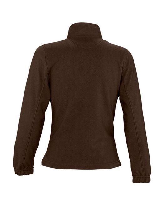 Sol's Brown Ladies North Full Zip Fleece Jacket (Dark Chocolate)