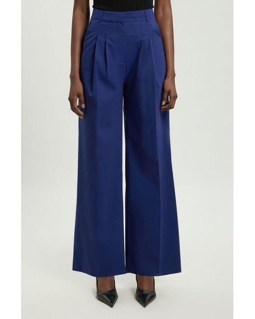Karen Millen Blue Tailored Straight Leg Cigarette Trouser