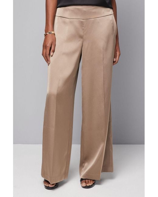Wallis Brown Wide Leg Side Seam Detail Trouser