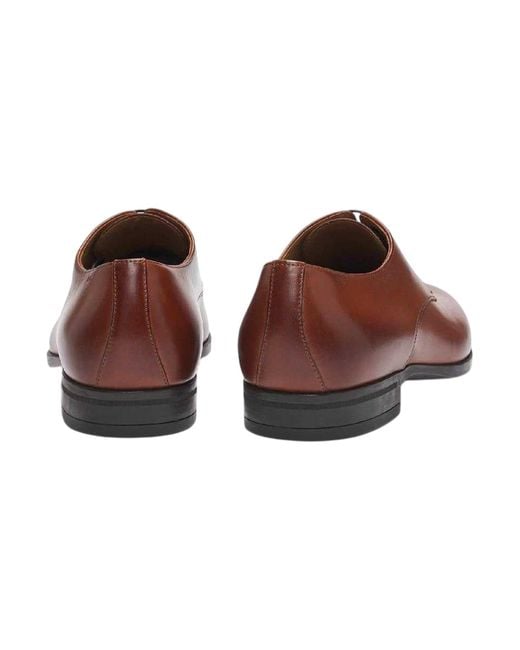 Boss Brown Kensington Leather Formal Derby Shoes for men