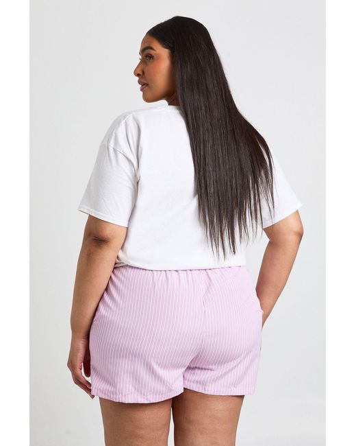 Boohoo Pink Plus Contrast Drawstring Waist Short