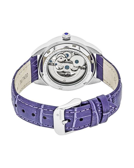 Empress Blue Godiva Automatic Mop Leather-Band Watch