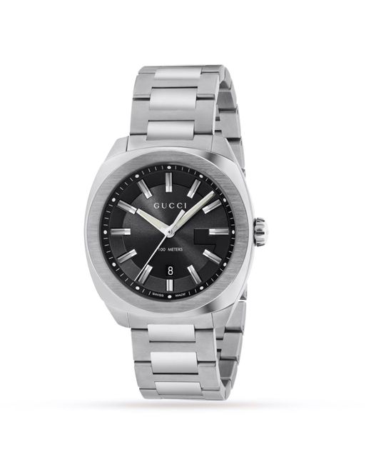Gucci Rvs Armband Zonnebrand Dial Horloge in het Metallic voor heren
