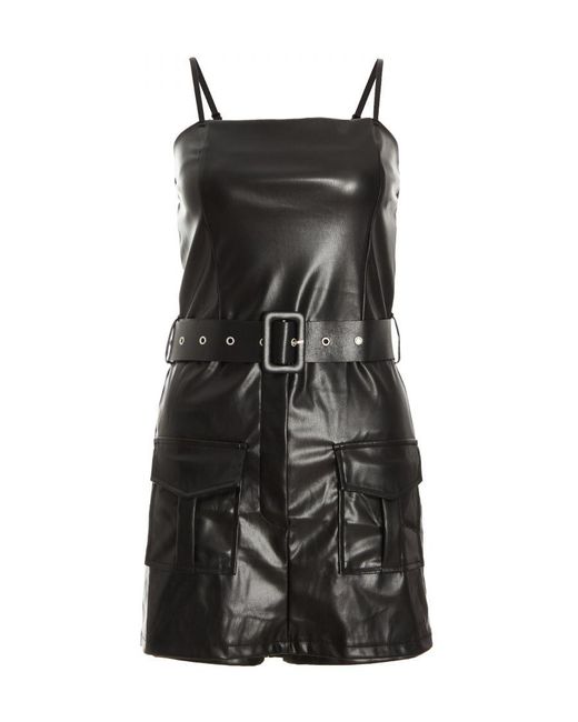 Quiz Black Bandeau Belted Skort Playsuit