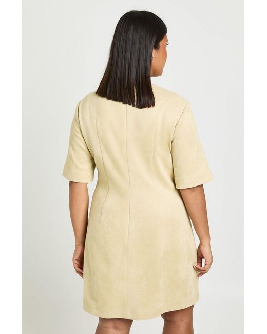 Boohoo Natural Plus Suede Boxy T-Shirt Dress
