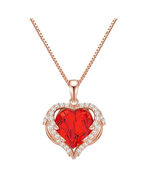 Rafaela Donata Red Embellished With Swarovski Crystals Necklace
