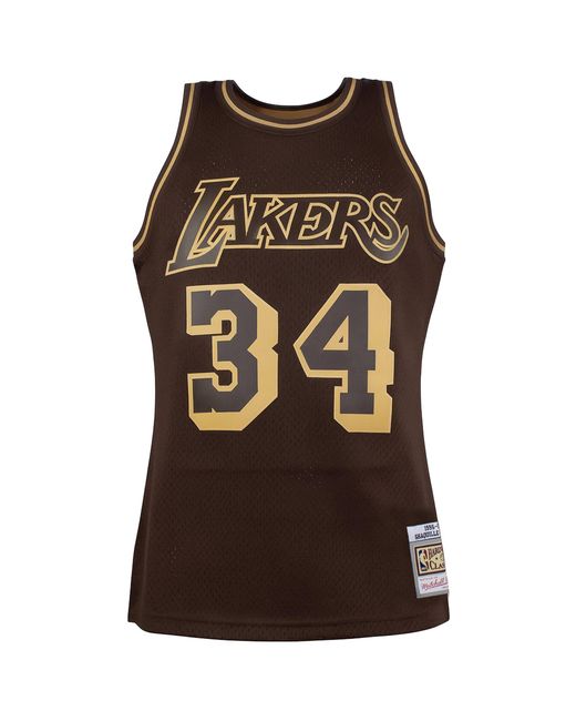 Mitchell & Ness Brown Nba Los Angeles Lakers 34 O'Neal Swingman Jersey for men