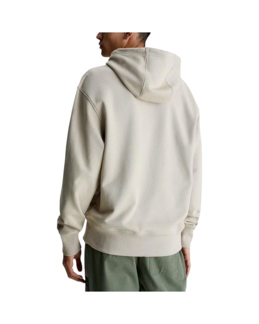 Calvin Klein Gray Hoodies Beh Connected Layer Pullover Classic Hooded for men