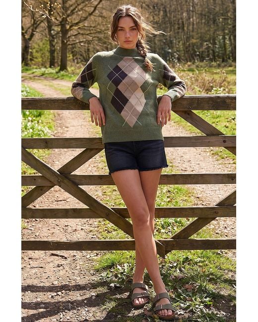 Roman Green Petite Agryle Knit Jumper