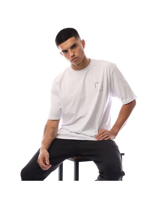 Marshall Artist White Chevron Graphic Crew Neck Short Sleeve T-Shirt for men