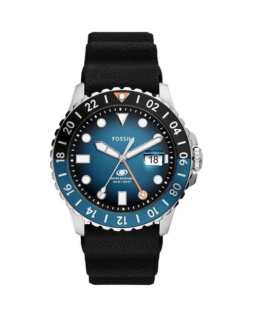 Fossil Black Watch Fs6049 Silicone for men
