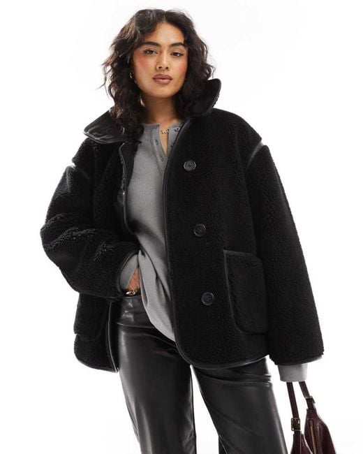 ASOS Black Borg Funnel Neck Jacket