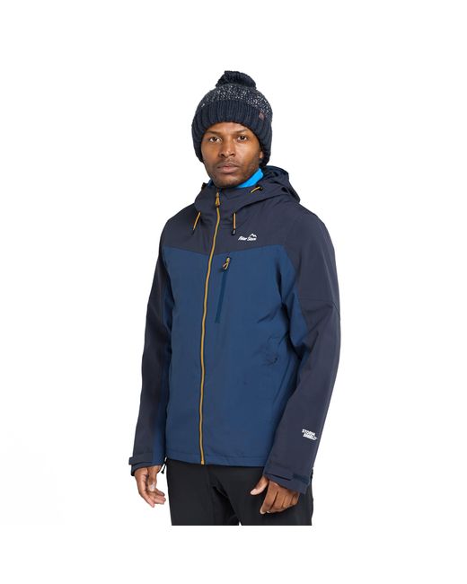 Peter Storm Blue Malham Stretch Waterproof Jacket With Adjustable Hood, Hiking Raincoat for men