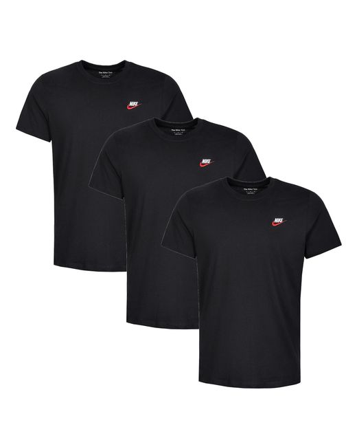 Nike Black 3 Pack Sportswear Club T Shirt for men