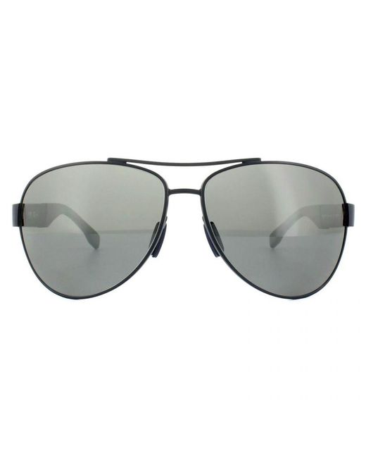 Boss Blue Aviator Mirror Polarized Sunglasses Metal for men