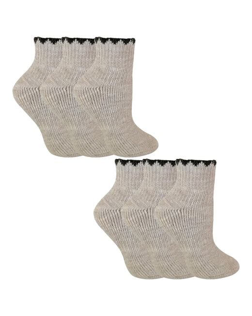 Sock Snob Gray 6 Pairs Ladies Short Alpaca Wool Moisture Wicking Socks