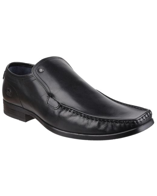 Base London Black Carnoustie Excel Waxy Slip On Shoe for men