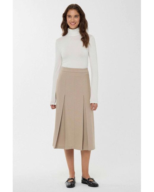 Hiccup Natural High Waist A-Form Midi Skirt