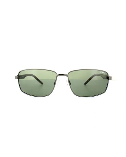 Polaroid Green Rectangle Havana Polarized Sunglasses Metal for men