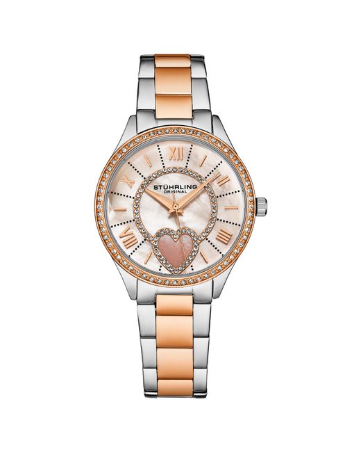 Stuhrling White Saylor 38Mm Mother Of Pearl Quartz 4019 Classic