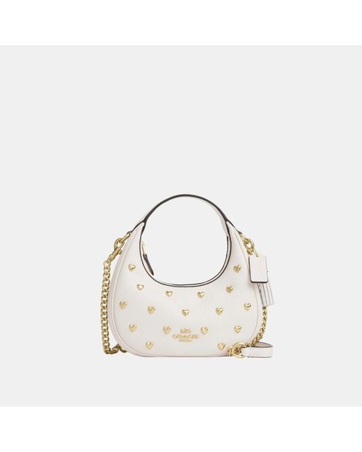 COACH Metallic Carmen Mini Crossbody Bag With Heart Rivets