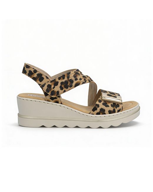 Rieker Metallic 67410 Cross Strap Sandals Multi