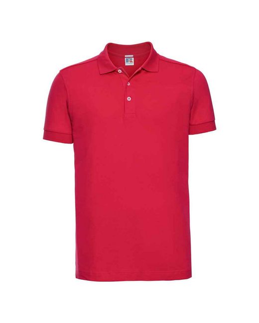 Russell Red Pique Stretch Polo Shirt (Classic) for men
