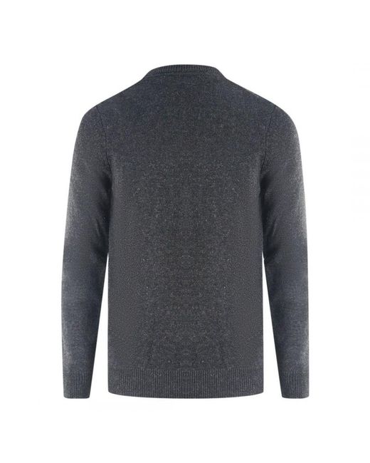 Lyle & Scott Blue Lambswool Knitted Dark Sweater for men