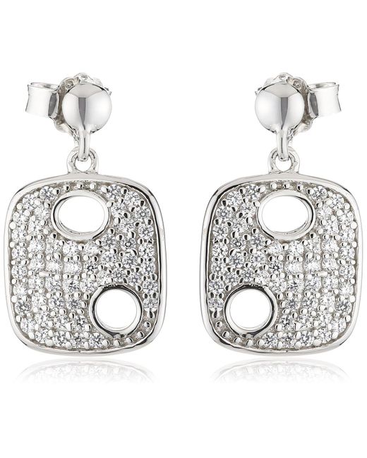 Orphelia Metallic 925 Sterling Drop Earrings