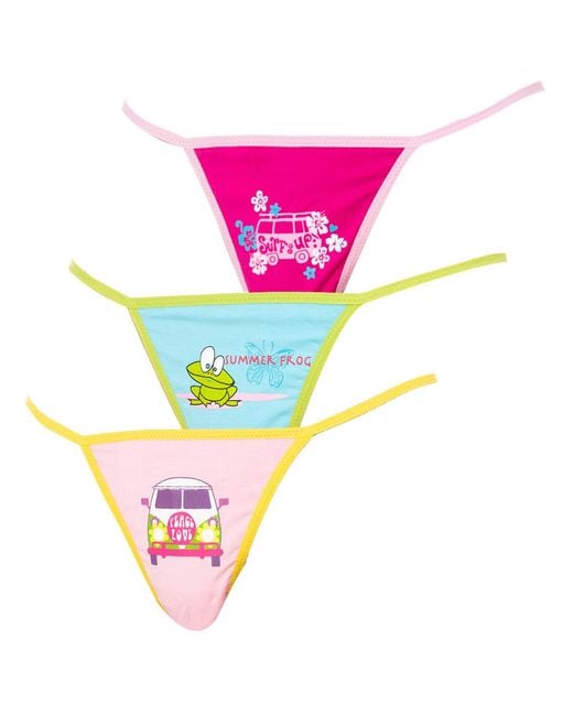Marie Claire Pink Pack-3 Fine Thread Thongs With Prints 82329