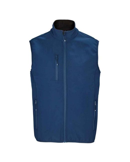 Sol's Blue Falcon Softshell Recycled Body Warmer (Abyss) for men
