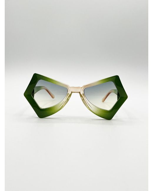 SVNX Blue 2 Tone Angular Sunglasses