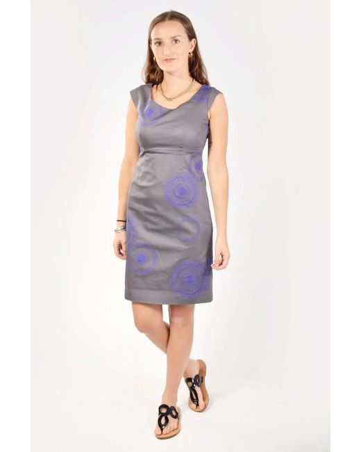 Boden Blue Embroidered Short Dress