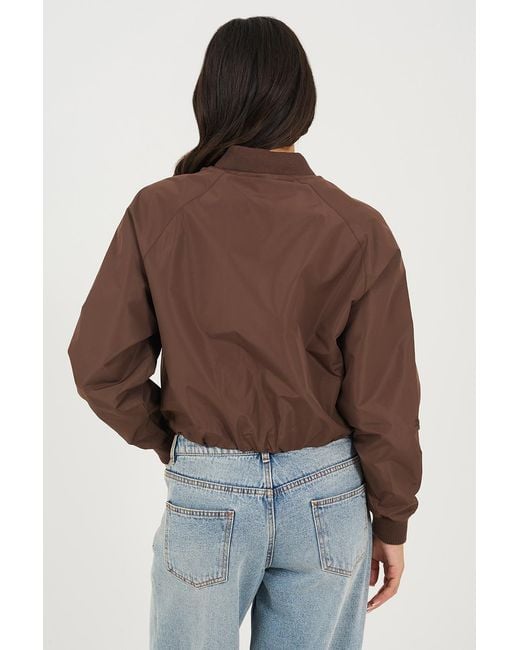 Brave Soul Brown Oversized Sleeve Bomber Jacket