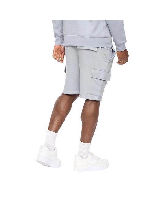 Crosshatch Blue Bardon Cargo Shorts (Steel) for men