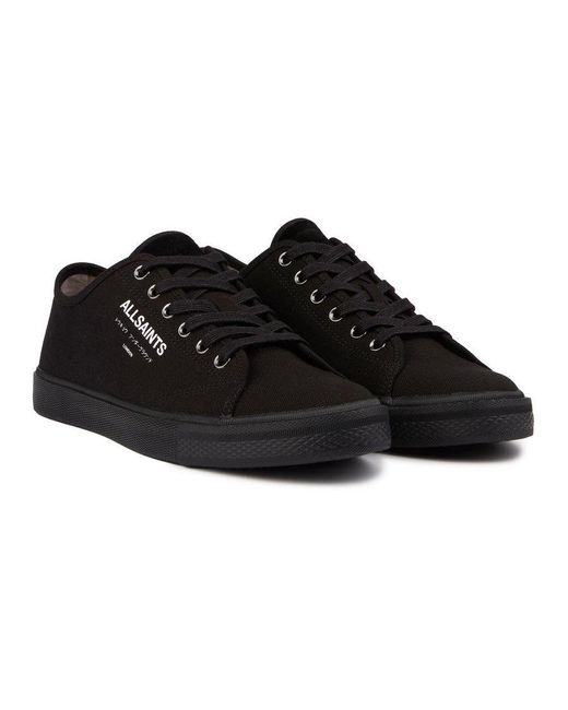 AllSaints Black Allsaints Underground Canvas Trainers for men