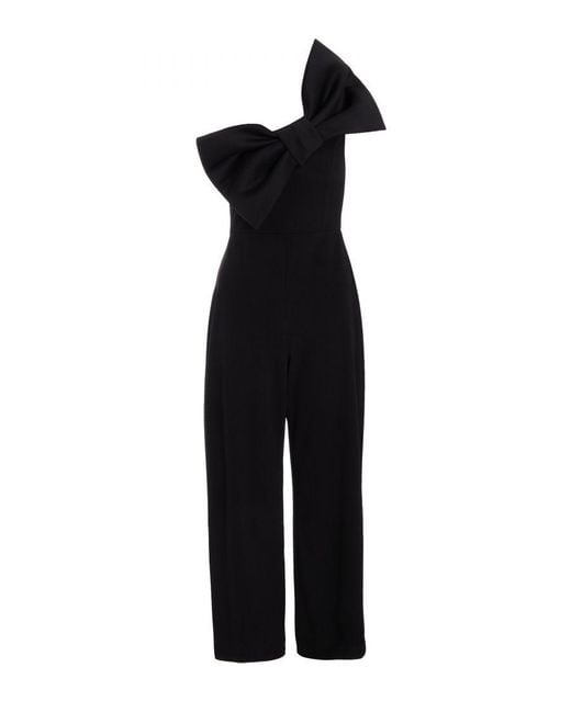 Quiz Petite One Shoulder Bow Palazzo Jumpsuit in Blue Lyst UK