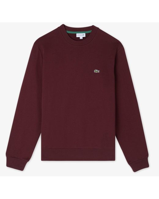 Lacoste Purple Crew Neck Sweatshirt Bordeaux for men