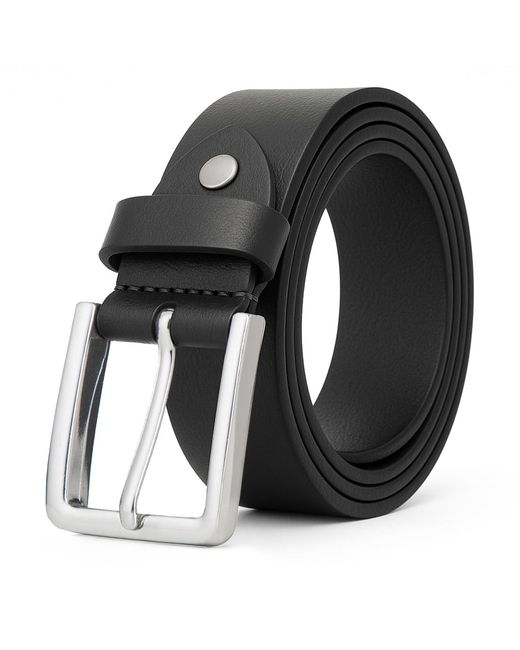 Woodland Leathers Black Leather Belts, Genuine Belt 1.25" Width for men