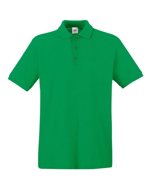 Fruit Of The Loom Green Premium Short Sleeve Polo Shirt for men