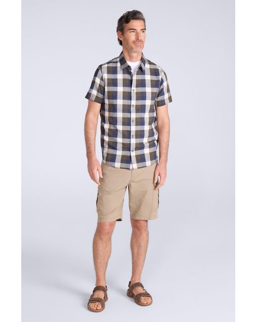 Mountain Warehouse Green 'Weekender' Short Sleeve Shirt 100% Cotton Lightweight Breathable Top for men