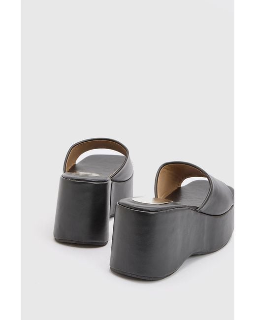 Faith Gray Bethanie Faux Leather High Wedge Sandals