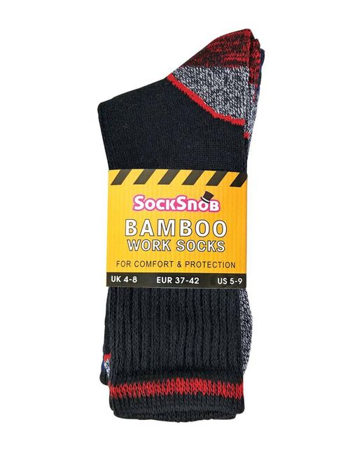 Sock Snob Blue Breathable Heavy Duty Bamboo Work Socks For Steel Toe Boots for men